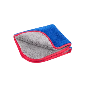 16" x 16" Dual Pile Microfiber Drying Towel (Blue/Red)