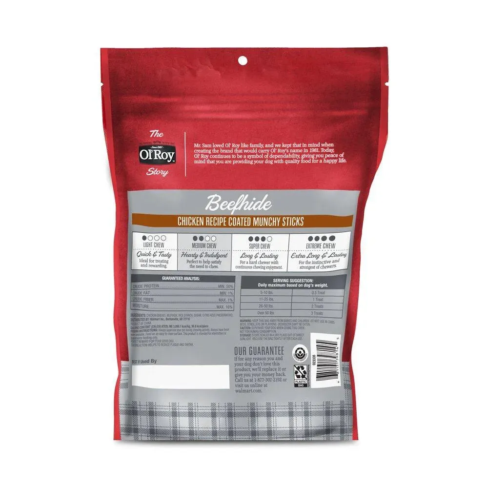 Beefhide Coated Munchy Sticks 16.9 Oz 40 Count