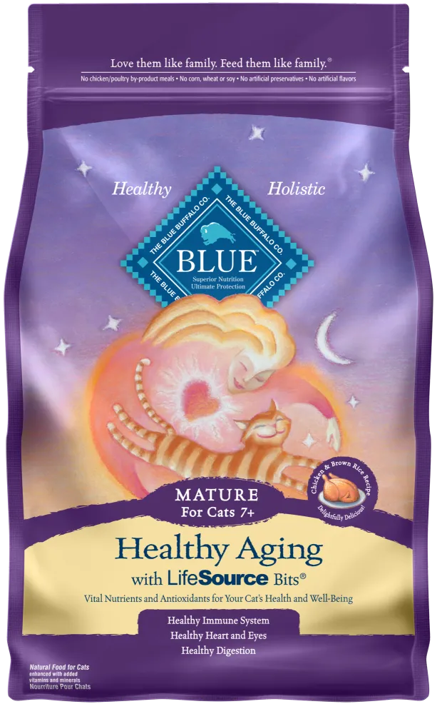 Blue Buffalo Healthy Aging Natural Chicken & Brown Rice Mature Dry Cat Food