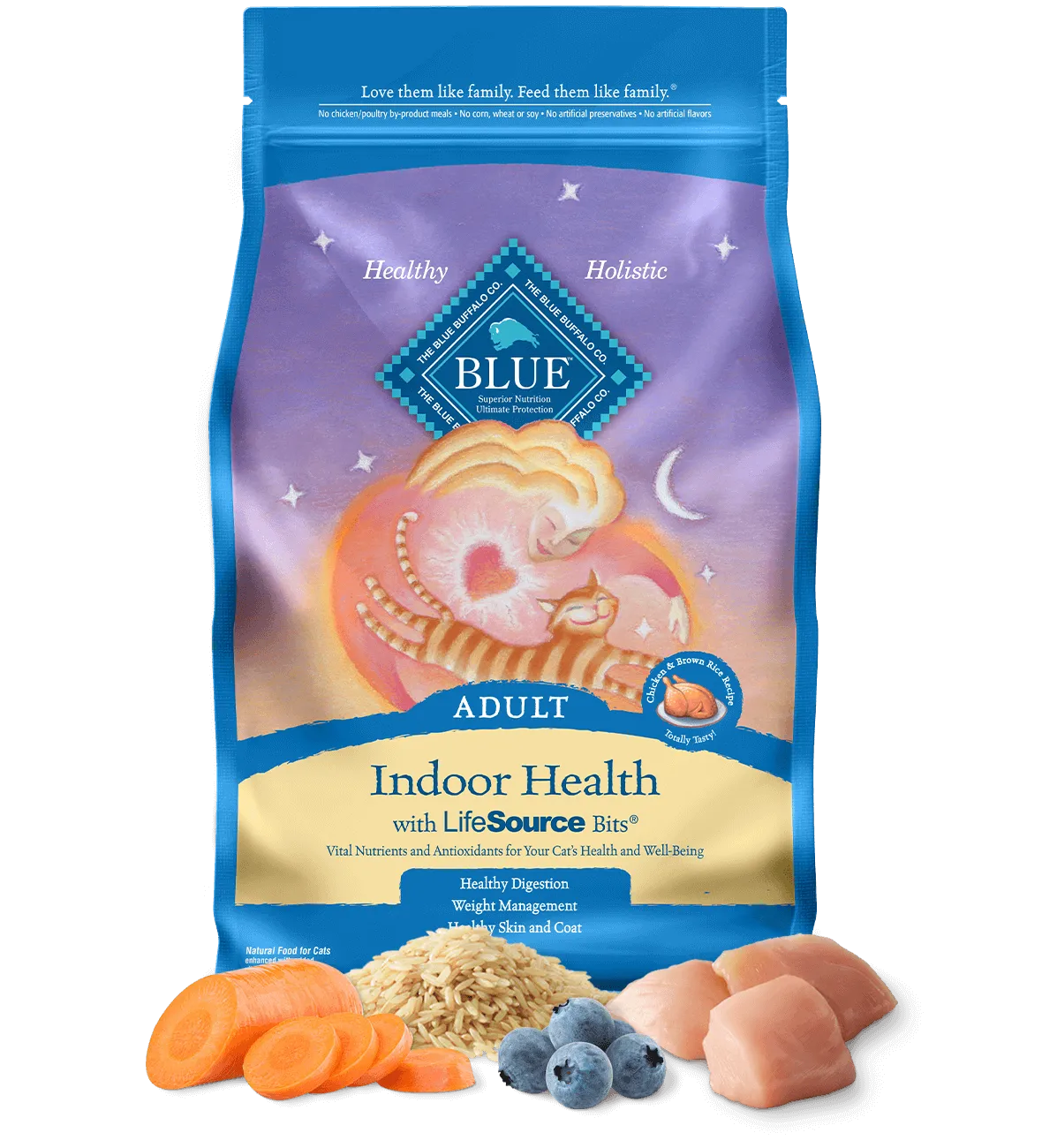 Blue Buffalo Indoor Health Chicken & Brown Rice Recipe Adult Dry Cat Food - 7 lbs.
