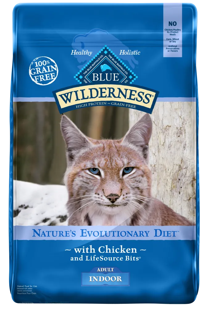 Blue Buffalo Wilderness Grain Free Chicken High Protein Recipe Indoor Dry Cat Food