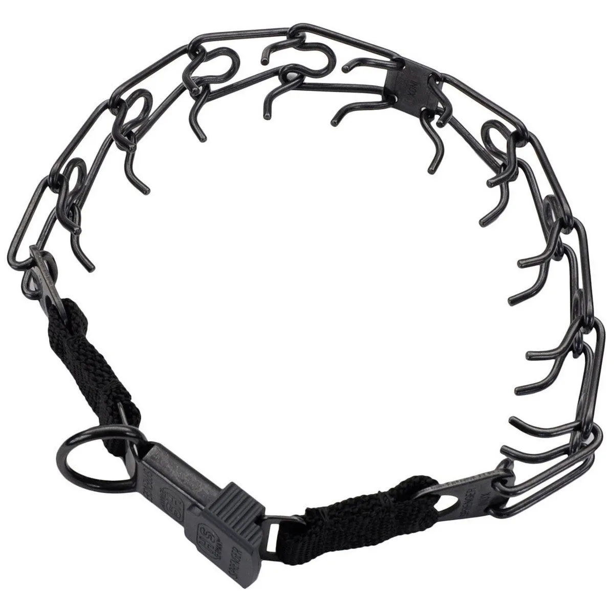 Coastal Herm. Sprenger Black Stainless Ultra-Plus Dog Prong Training Collar with ClicLock 24"