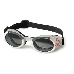 doggles - silver skull & crossbones with smoke lens - 1 medium left!