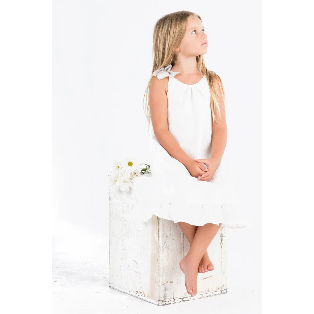 Go Gently Baby Girl's Organic White Butterfly Dress