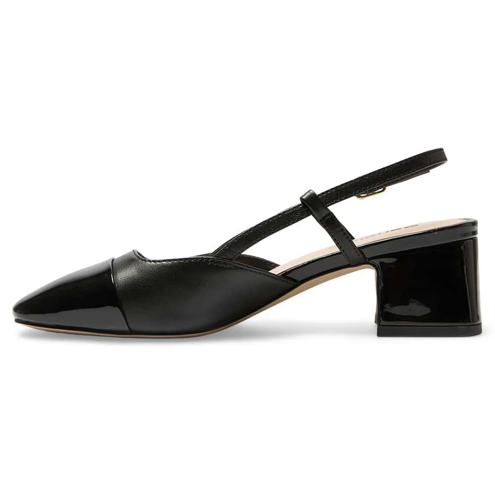 Herald Heel in Black Leather