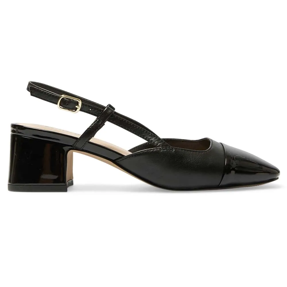 Herald Heel in Black Leather
