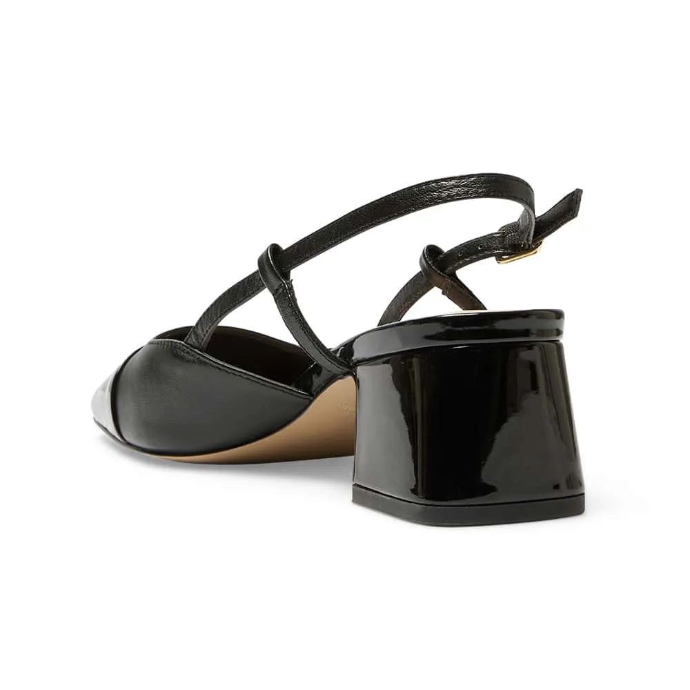 Herald Heel in Black Leather