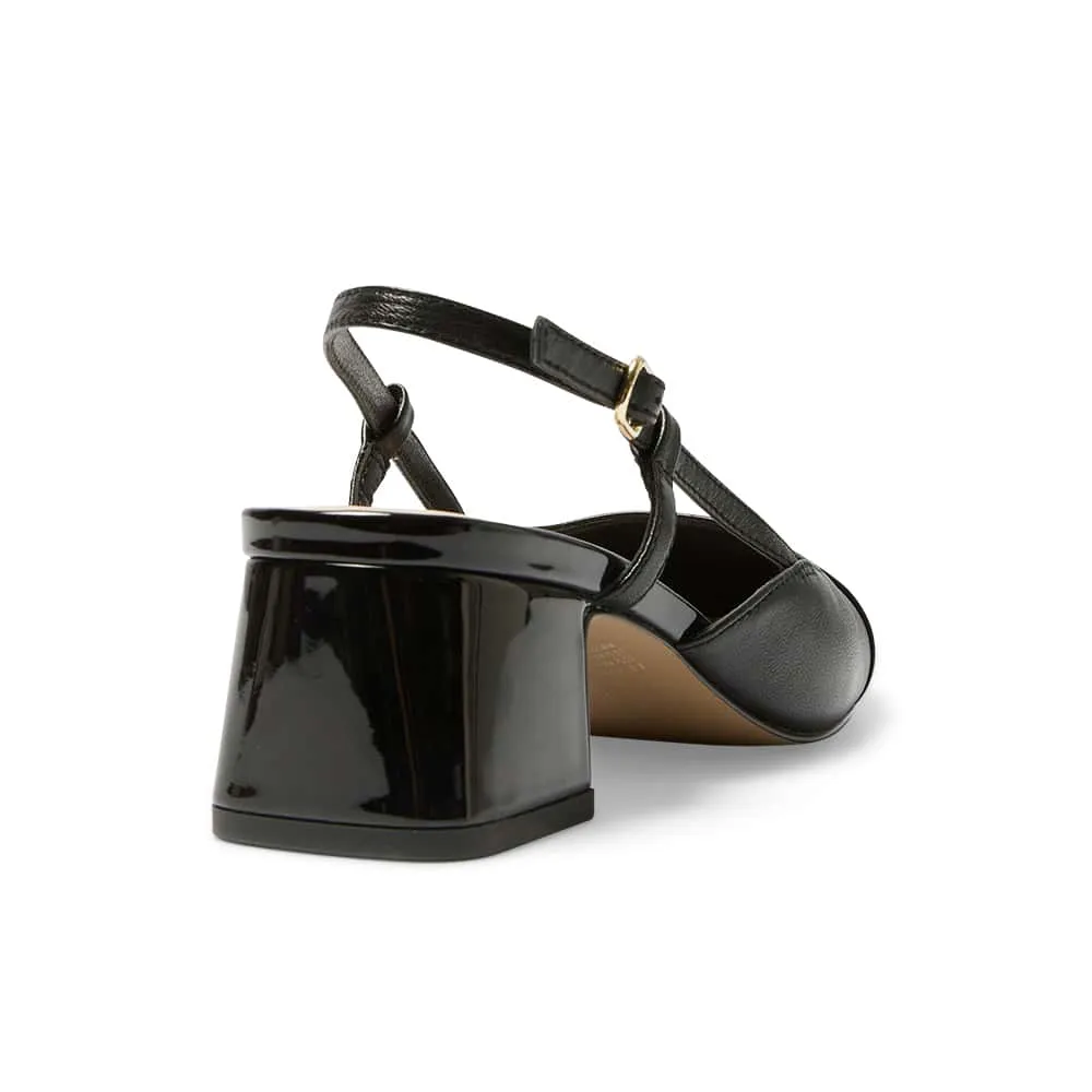 Herald Heel in Black Leather