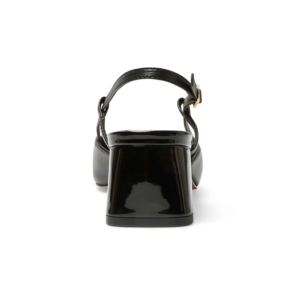 Herald Heel in Black Leather