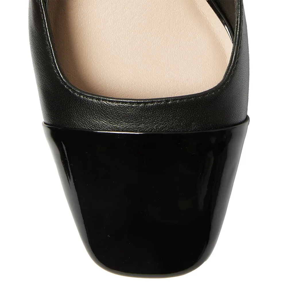 Herald Heel in Black Leather