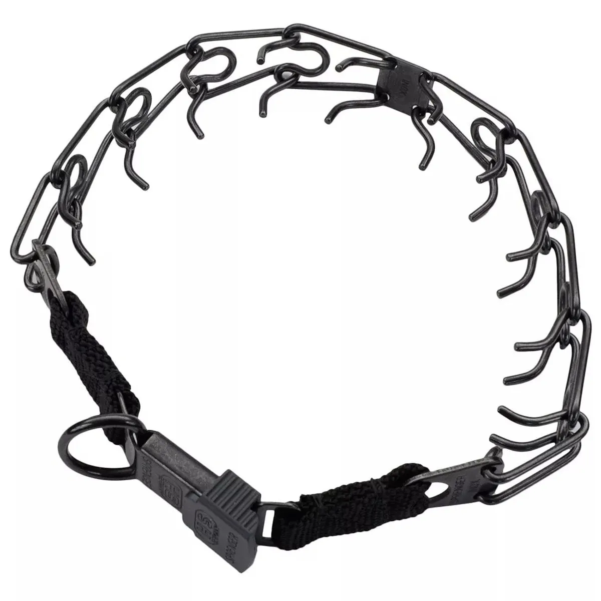 Herm. Sprenger Black Stainless Ultra-Plus Dog Prong Training Collar with ClicLock 18"