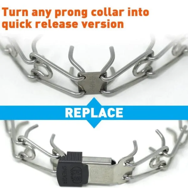 HERM SPRENGER - Chrome ULTRA-PLUS Training Collar with Center-Plate and Assembly Chain