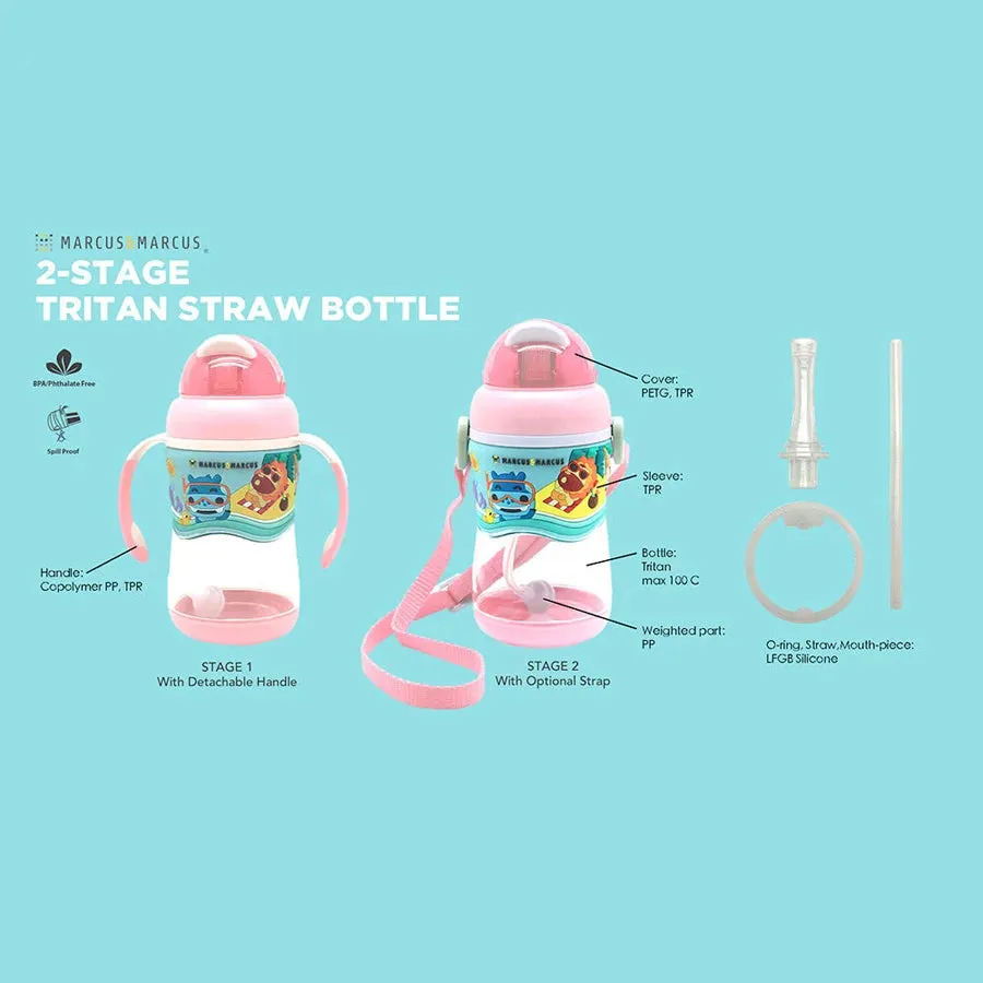 Marcus & Marcus 2 Stage Tritan Straw Bottle (Pink)
