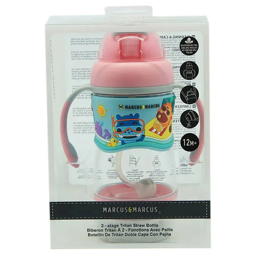 Marcus & Marcus 2 Stage Tritan Straw Bottle (Pink)