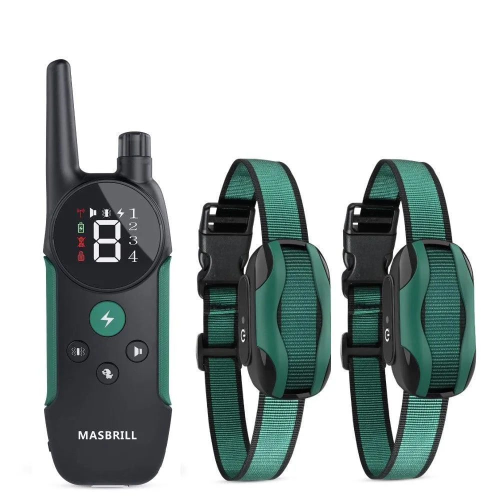 MASBRILL Dog Shock Collar with Remote Rechargeable Electric Dog Training Collar -912