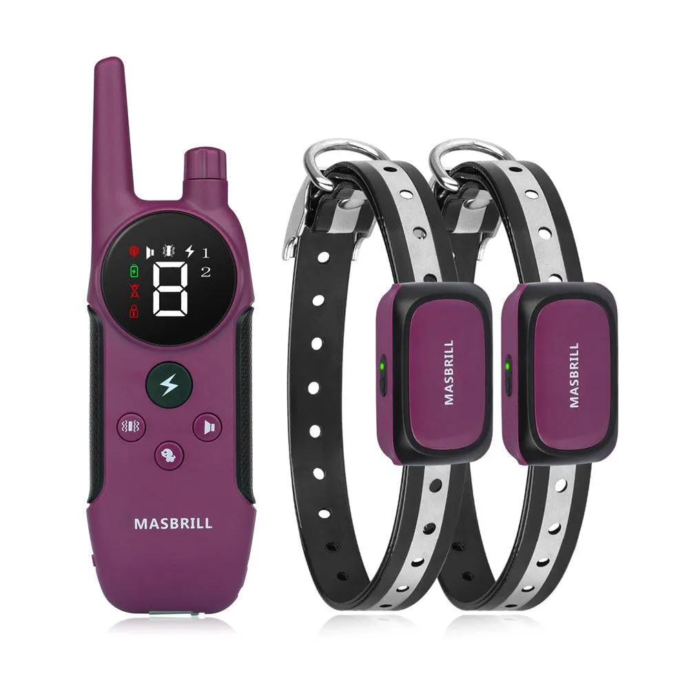 MASBRILL Dog Shock Collar with Remote Rechargeable Electric Dog Training Collar -912