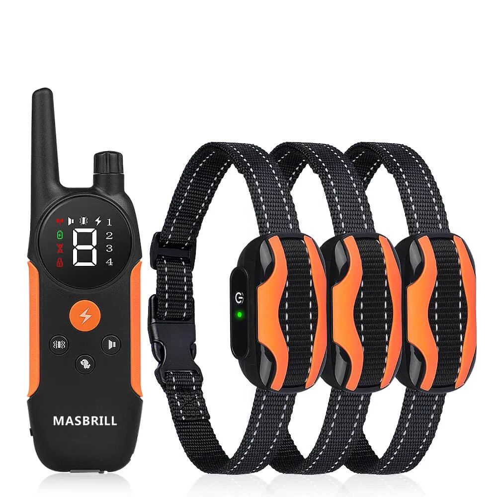MASBRILL Dog Shock Collar with Remote Rechargeable Electric Dog Training Collar -912