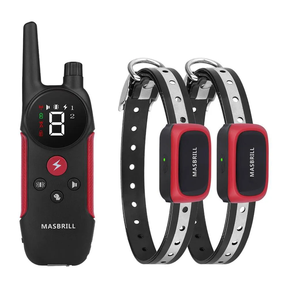 MASBRILL Dog Shock Collar with Remote Rechargeable Electric Dog Training Collar -912