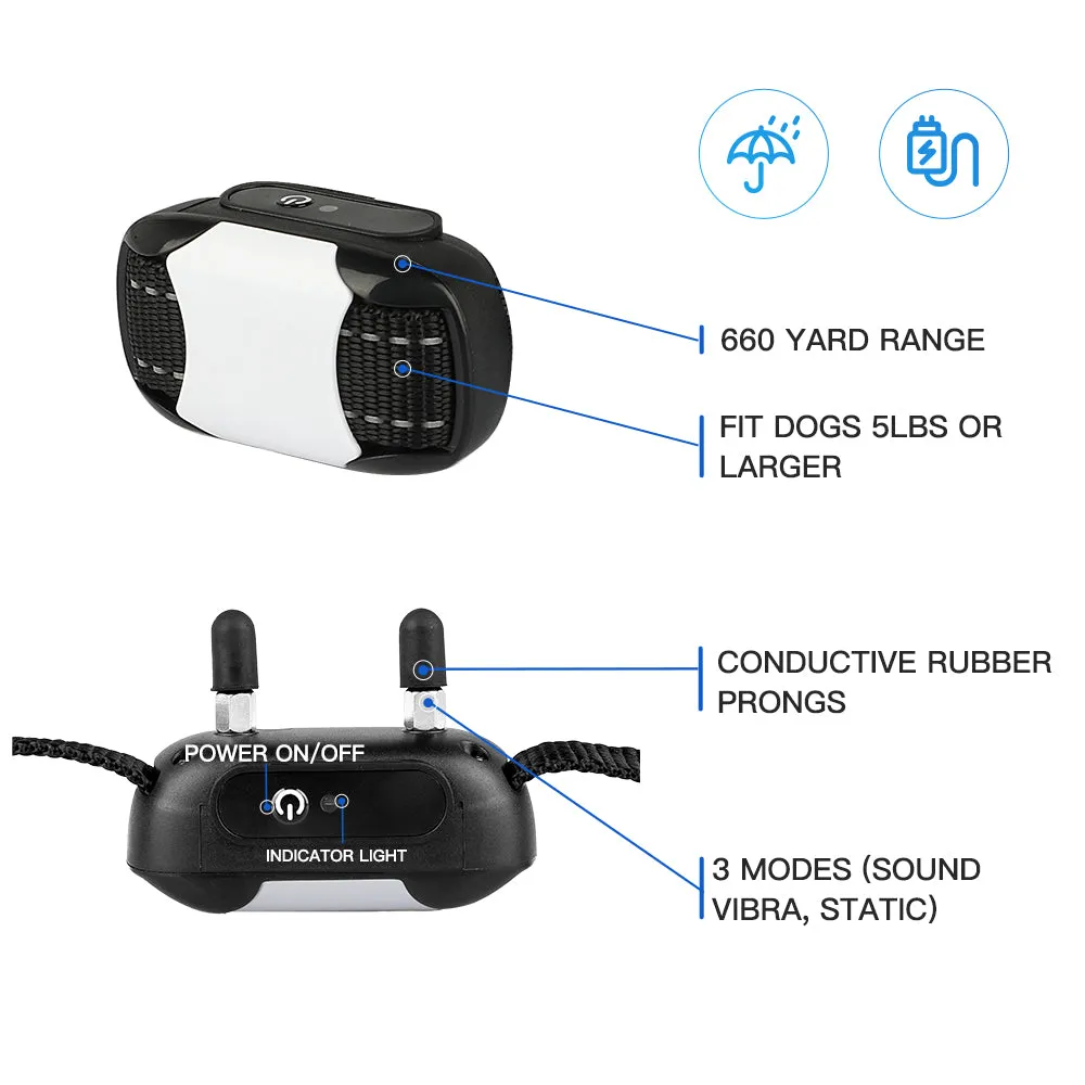 MASBRILL Dog Training Collar Rechargeable IPX7 Waterproof-913-2000ft