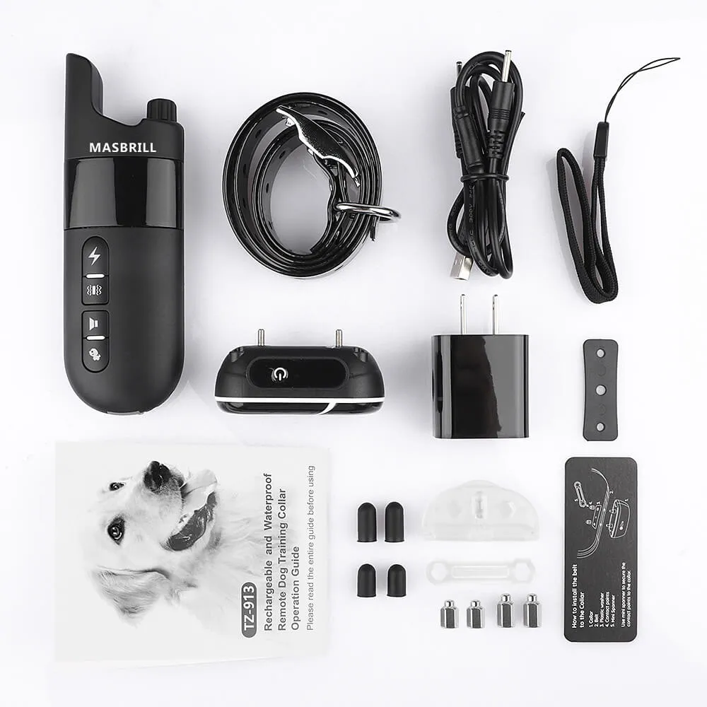 MASBRILL Dog Training Collar Rechargeable IPX7 Waterproof-913-2000ft