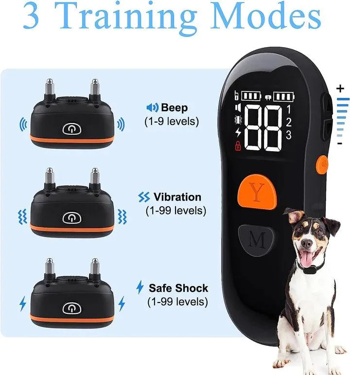 MASBRILL Dog Training Collar Waterproof Electric Shock Collar With Remote 2600Ft-925