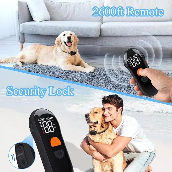 MASBRILL Dog Training Collar Waterproof Electric Shock Collar With Remote 2600Ft-925