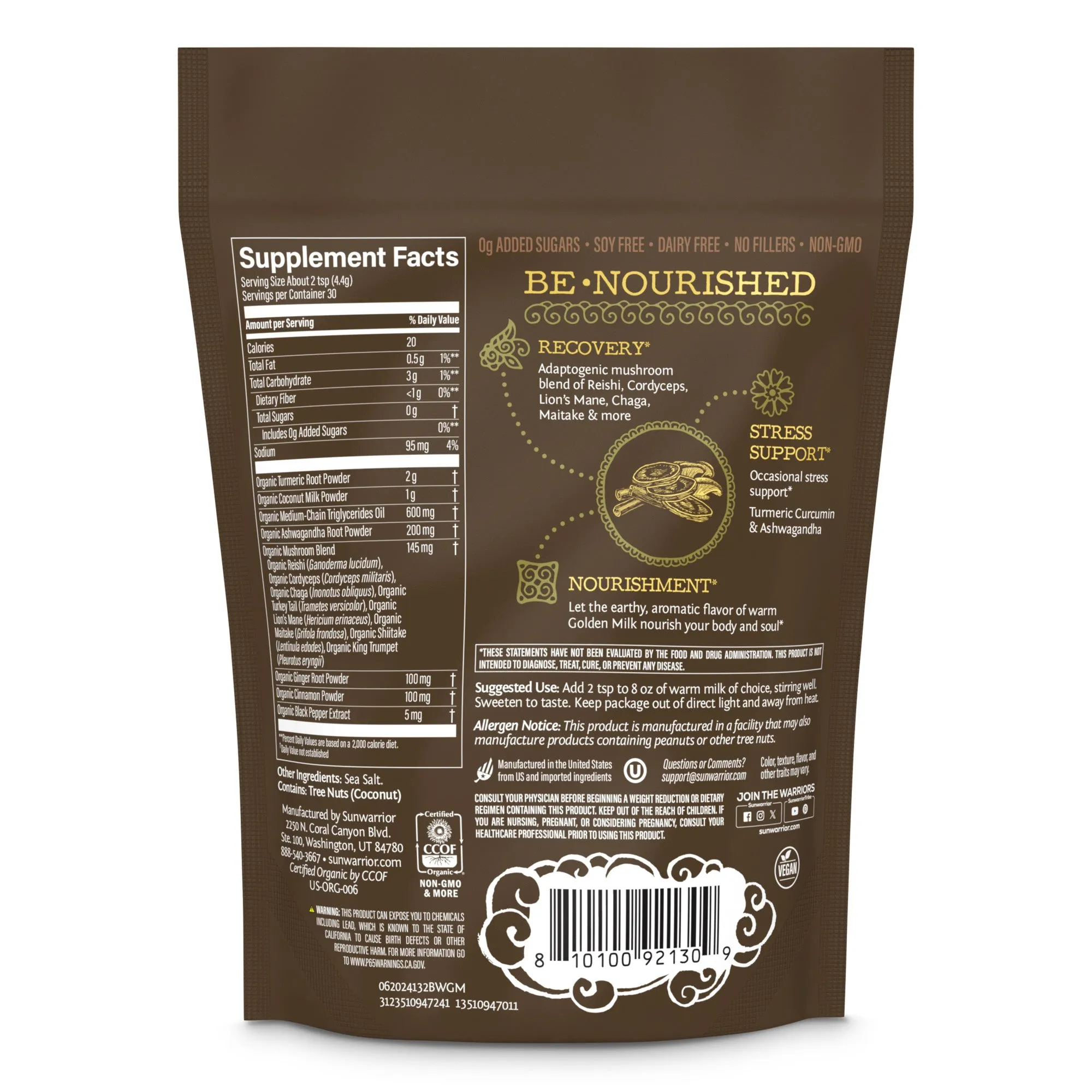 Organic Golden Milk Powder- Be•Well