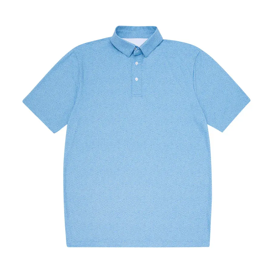 Performance Polo- Light Blue Topo