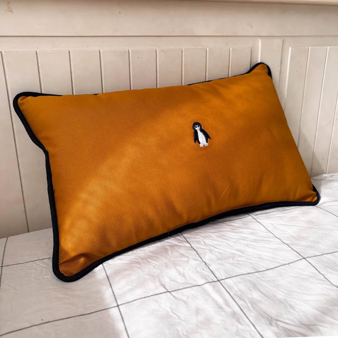 PoochMate Mustard Cotton Dog Pillow : Penguin