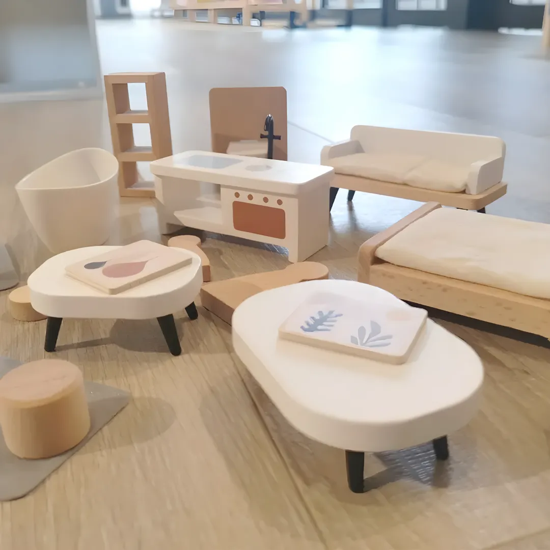Premium Quality Wooden Doll House With Furniture Set 2 Years  