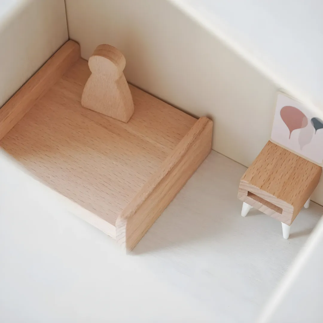 Premium Quality Wooden Doll House With Furniture Set 2 Years  