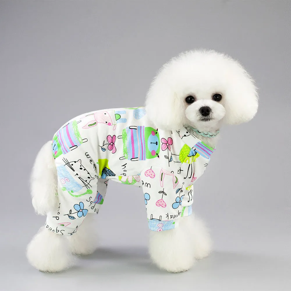 Spring pet clothing multi-color pattern home service