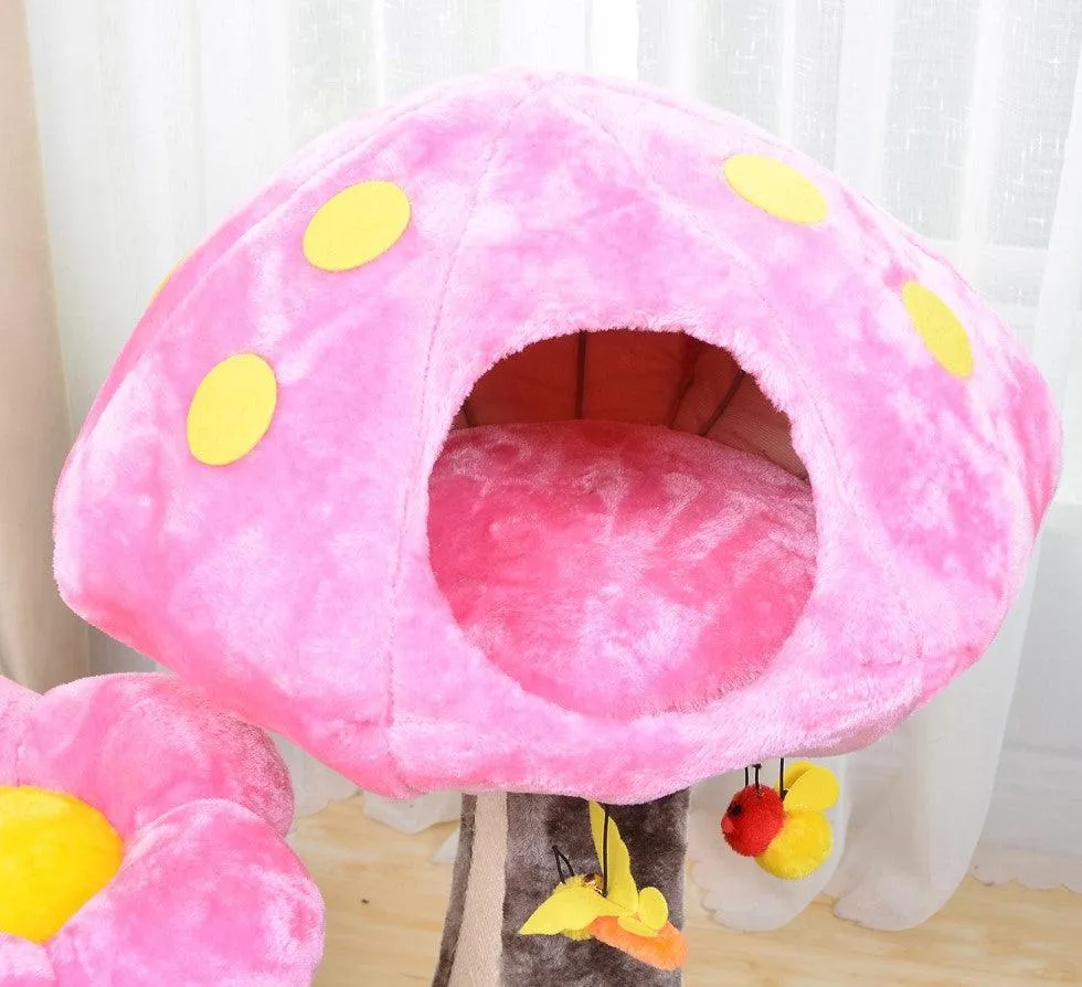 Wonderland Cat Tree with Garden Inspired Condo and Perches