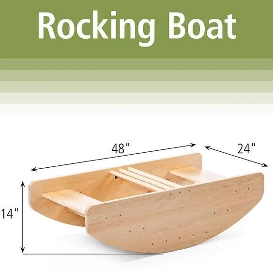 Wooden Rocking Boat Active Play Toy By Miza